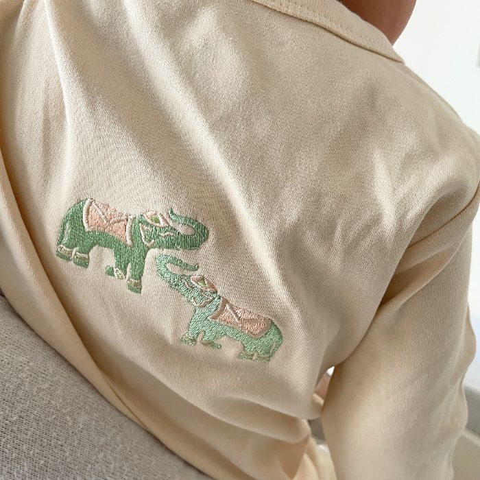 Embroidered Elephant Sleepsuit