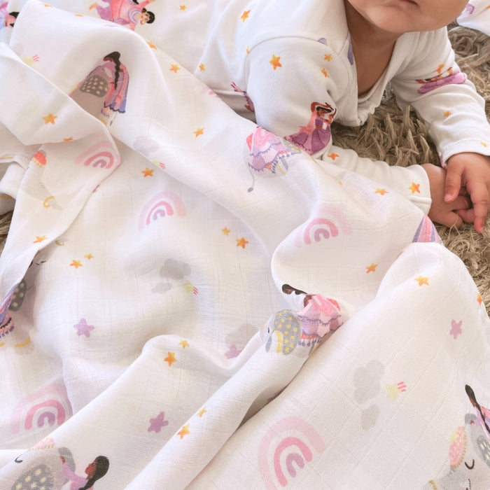 2-Pack Dancers Organic Cotton & Bamboo Muslin Swaddle Blankets